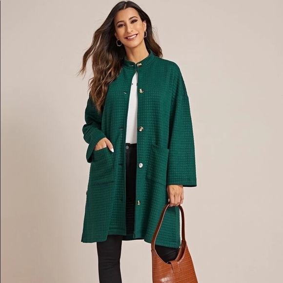 Dual Pockets Split Side Button Up Coat - Picture 1 of 5